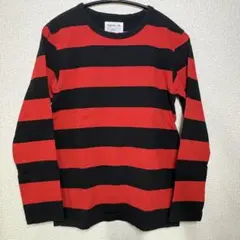 【agnès b. BIOTOP】アダムエロペ　XS 赤黒　太ボーダー