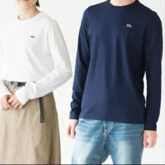 LACOSTE ネイビー スリムフィット カットソー長袖Tシャツ