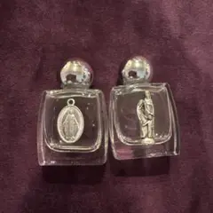 聖水瓶　聖家族と不思議のメダイ　2本セット　イタリア製　ハンドメイド