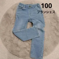 ブランシェス ライトブルーデニムレギンスパンツ 100cm