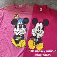 90s Disney mickey minnie mouse 青パン　アメリカ製のサムネイル