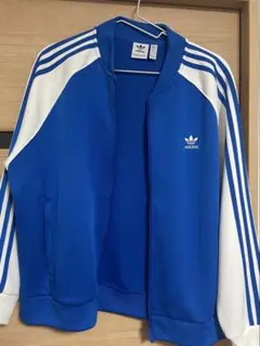 adidas 青 ストライプ ジャージ　トラックジャケットのサムネイル
