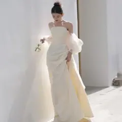 ウェディングドレス 花嫁　二次会　ドレス　マーメイド　前撮り　白