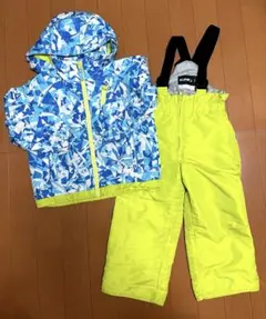 【スノーウェア上下セット100cm】【ブルー×グリーン】