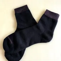 美品*未使用　黒　靴下　ソックス　超厚手　25〜27cm
