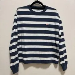 ダントン　ネイビーとホワイトストライプ長袖カットソーのサムネイル