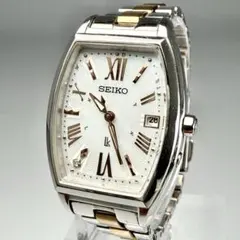 稼働 セイコー ルキア 腕時計 電波ソーラー ダイヤ シェル文字盤 JJ111