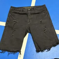AMERICAN EAGLE ブラックデニムショーツ