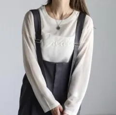 BONJOUR SAGAN コード刺繍シアーニット　アイボリー