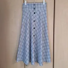 グレー系チェック フレアスカート Mサイズのサムネイル