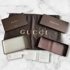 GUCCI 布袋とギフトボックス空箱２個（中身はありません）3点セット茶色金ロゴ