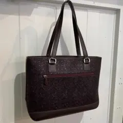 【希少✨】印傳屋 トートバッグ あずき色 鹿革 甲州印伝