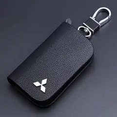 三菱(MITSUBISHI)キーケース レザー 革 キーカバー 高級 黒 2