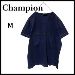 ChampionチャンピオンビッグロゴVネック半袖TシャツネイビーM￼レディースのサムネイル