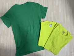 GILDAN Tシャツ 緑 蛍光イエロー　ギルダン 3枚セット　まとめ売り