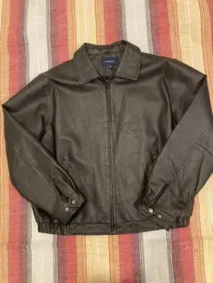 Croft&Barrow 黒 レザージャケット Lクラフトアンドバロー　短丈