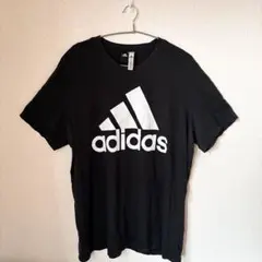 アディダス 半袖 Tシャツ クルーネック ビッグロゴ XL 黒 綿 スポーツのサムネイル