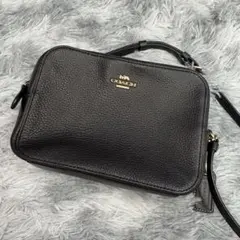 極美品 コーチ ジェス 2way ショルダーバッグ ダブルジップ レザー 黒