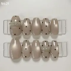 【現品】ネイルチップ 韓国風 マグネット シンプル ドット 大人 ガーリー 上品