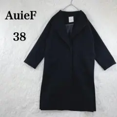【アウィーエフ】レディース ロングコート 冬服38(M相当) ブラック シンプル