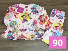 【最終価格❗️】ディズニー　プリンセス　フリース　パジャマ　総柄　90 新品