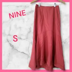 NINE リネン混 フィッシュテール フレアスカートロング S コーラルピンクのサムネイル