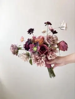 ウェディングブーケ　アーティフィシャルブーケ　ブートニア付き♩