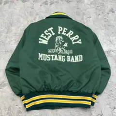 み*い様 80s　USA製　刺繍　アワード　中綿　スタジャン　古着　グリーン　イ