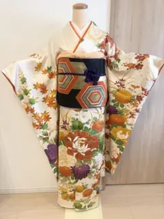 未使用◇水彩調の朝顔 現代レトロ浴衣 しつけ付き本染 夏物 長尺トール 