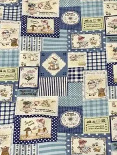 スーちゃん♡おせんたく♡生地巾×50 パッチワーク柄 ブルー系