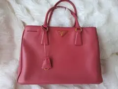 本物保証 ギャランティカード有PRADA サフィアーノ ピンク 2wayバッグ