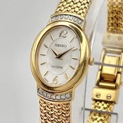 SEIKO セイコー エクセリーヌ ダイヤ 14P レディース ゴールドのサムネイル