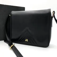 【極美品】ジュンココシノ　ショルダーバッグ　オールレザー　ゴールド金具　箱付き