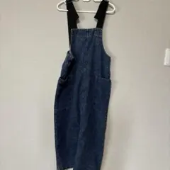 新品　未使用　ダークブルー デニム サロペットスカート　Mサイズ
