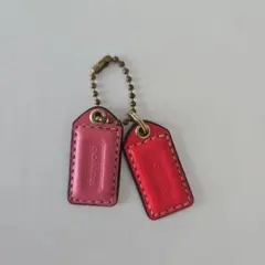 COACH 2連チャーム ピンク レッド