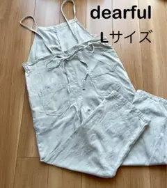 【dearful】 バックリボン サロペット Lサイズ オフホワイト