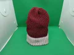 D2 【ハンドメイド】ニット帽子　リブ編み 防寒 秋冬用　大人用のサムネイル