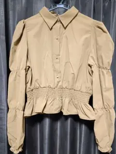 ZARA　ブラウン長袖 シャツ