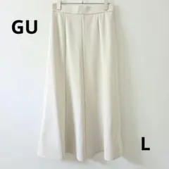 GU ロングスカート L アイボリー センターステッチ ウエストゴムのサムネイル
