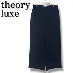 theory luxe 薄手ストレッチワイドクロップドパンツ ブラック M 38
