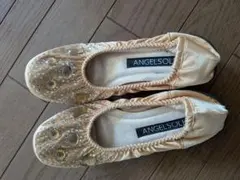 ANGELSOL ストーン付きシューズ ゴールド