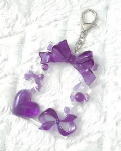 硬質ケース トレカケース キーホルダー レジン 紫