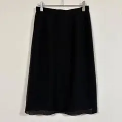【Chamois】(M)シンプルブラックスカート/フォーマル対応/日本製/無地
