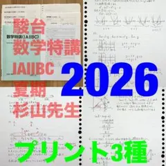 駿台　数学特講(ⅠAⅡBC）　鉄緑会　河合塾SEGおまけ全講義ノートプリ3種