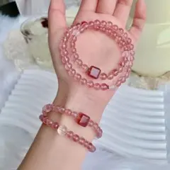 ストロベリークォーツ 水晶ブレスレット