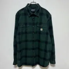 Carhartt ヘビーフランネルシャツ　チェック　ロゴ　ルーズフィット　トール