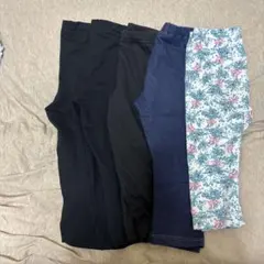 レギンス5点セット 110 ブラック ネイビー 花柄