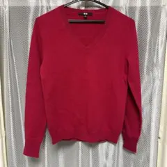 美品✨ユニクロ カシミヤ100% Vネックセーター　 ピンク