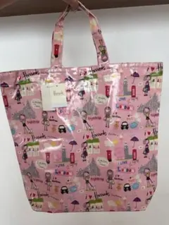 Harrods ハロッズ トートバッグ ピンク　LONDON タグ付のサムネイル