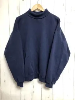 90s USA製 PLUMA タートルネック 無地 スウェット XL r59